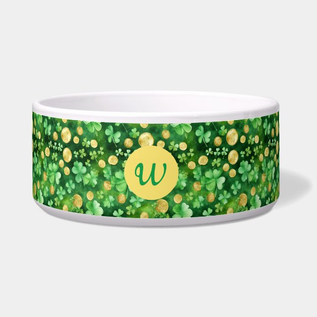 St Patrick's Day Green Shamrock Gold Coin Pet (Front)