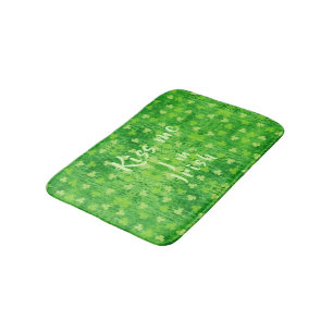 St Patrick's Day Green Shamrock Pattern Bath Mat