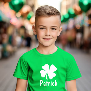 St Patricks Day Green Shamrock Personalised Name T-Shirt