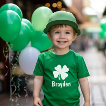St. Patrick's Day Green Shamrock Personalised Name