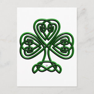St Patricks Day Green Shamrock Postcard