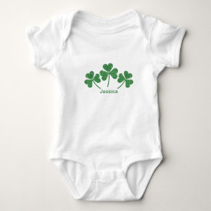 St. Patrick's Day Green Shamrock Vine Irish Party  Baby Bodysuit