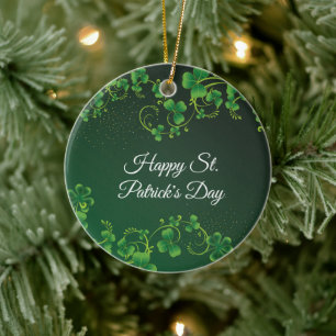 St. Patrick's Day Green Shamrock Vine Irish Party  Ceramic Tree Decoration