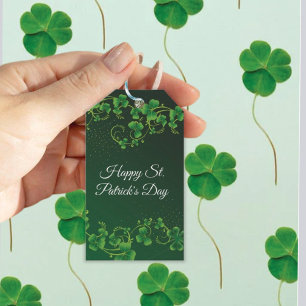 St. Patrick's Day Green Shamrock Vine Irish Party  Gift Tags