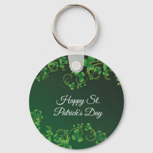 St. Patrick's Day Green Shamrock Vine Irish Party Key Ring
