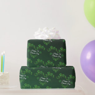 St. Patrick's Day Green Shamrock Vine Irish Party Wrapping Paper