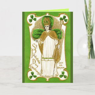 ST.PATRICK'S DAY GREEN SHAMROCKS AND TRINITY CARD