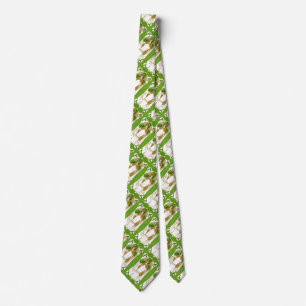 ST.PATRICK'S DAY GREEN SHAMROCKS AND TRINITY TIE