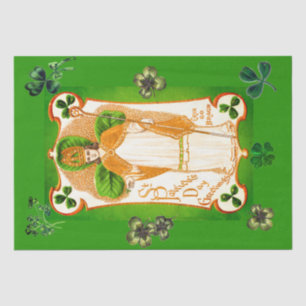 ST.PATRICK'S DAY GREEN SHAMROCKS AND TRINITY TISSUE PAPER
