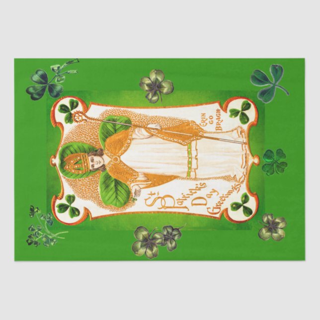 ST.PATRICK'S DAY GREEN SHAMROCKS AND TRINITY TISSUE PAPER (Front)