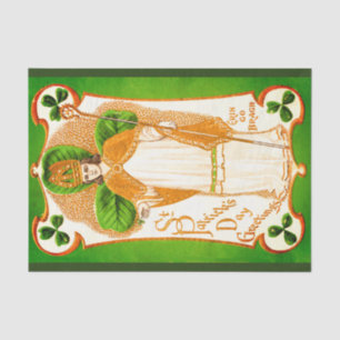 ST. PATRICK'S DAY GREEN SHAMROCKS AND TRINITY TISSUE PAPER