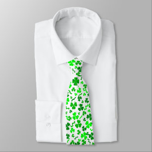 St Patrick's Day Green Shamrocks Confetti Tie