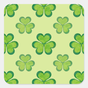 St. Patrick's Day Green Shamrocks Lucky Clovers Square Sticker