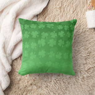 St. Patrick's Day green shamrocks ombre pattern Cushion
