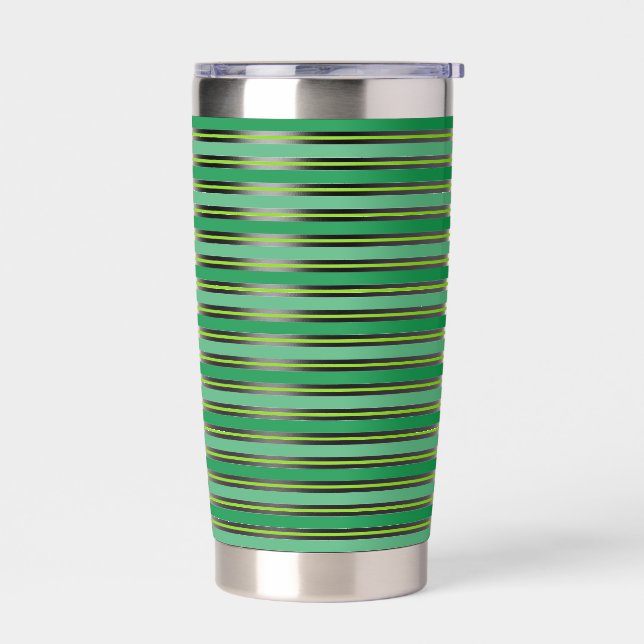 St. Patrick's Day Green Stripes Pattern-54608 Insulated Tumbler (Left)