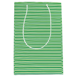 St. Patrick's Day Green Stripes Pattern-54608 Medium Gift Bag