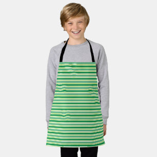 St. Patrick's Day Green Stripes Pattern Apron