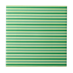St. Patrick's Day Green Stripes Pattern Tile