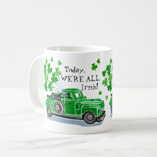 St. Patrick's Day Green Vintage Truck Add Name Coffee Mug