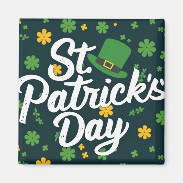 St. Patricks Day green yellow Magnet (Front)
