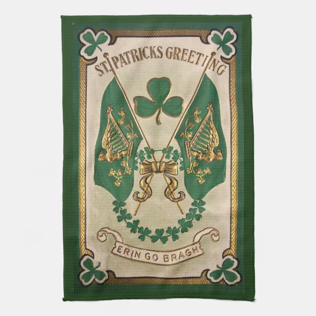 St. Patrick's Day Greeting Kitchen Towel (Vertical)