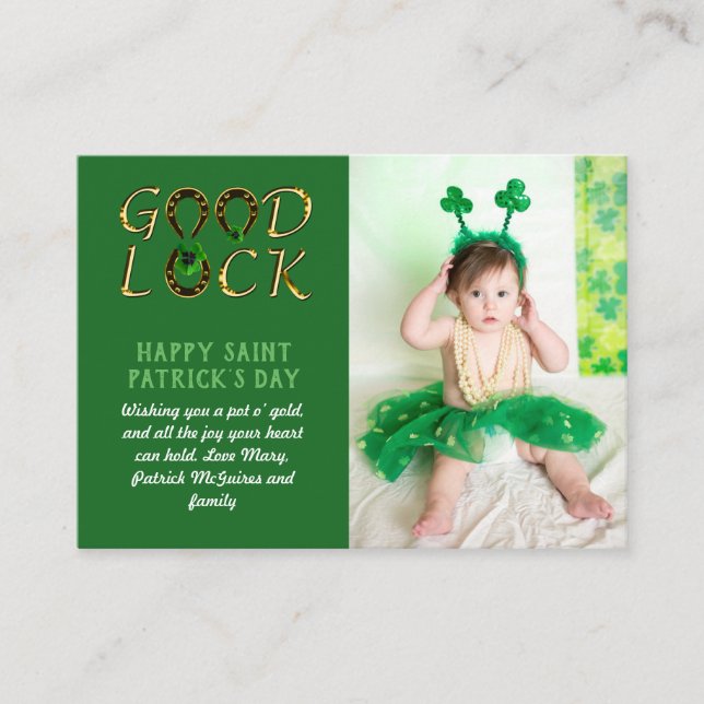St Patrick's Day Greeting PHOTO Cards BUDGET (Front)