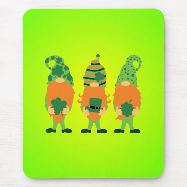 St. Patrick's Day Grnomes Mouse Mat (Front)
