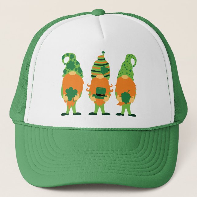 St. Patrick's Day Grnomes Trucker Hat (Front)