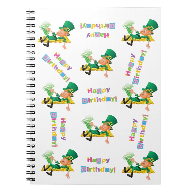 St. Patrick's Day Happy Birthday Notebook (Front)