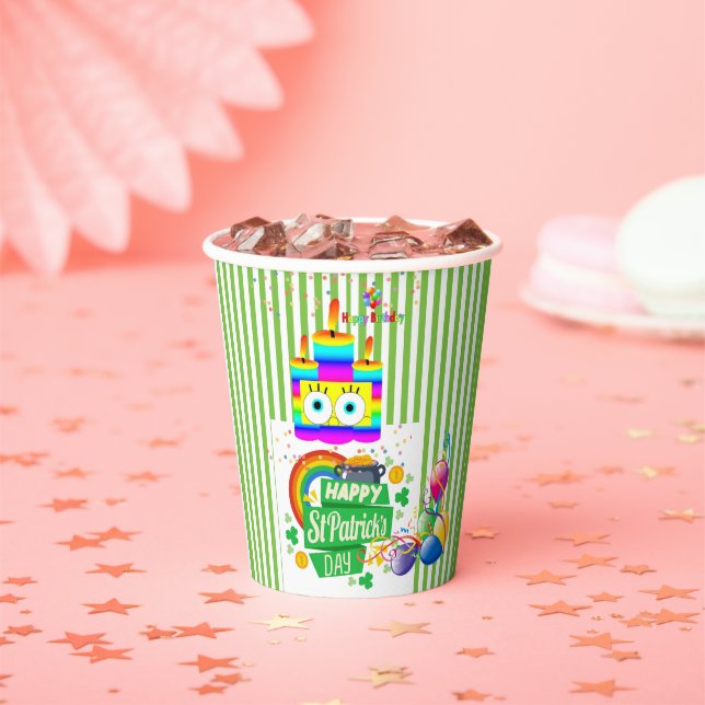 St. Patrick's Day Happy Birthday Paper Cup  (Insitu)