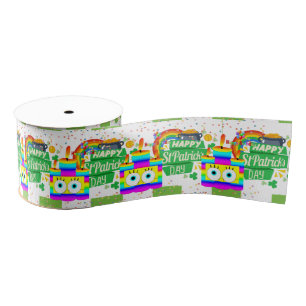 St. Patrick's  Day Happy Birthday Ribbon Grosgrain Ribbon