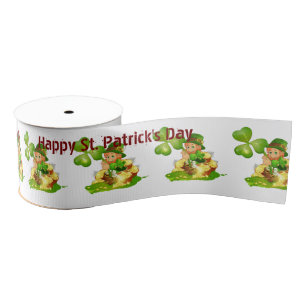St. Patrick's  Day Happy Birthday Ribbon Grosgrain Ribbon