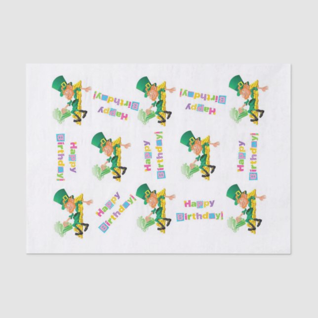 St. Patrick's Day Happy Birthday Tissue Paper  (Front)