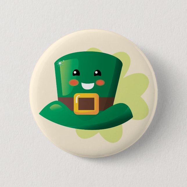 St. Patrick's Day Happy Hat 6 Cm Round Badge (Front)