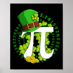 St Patricks Day Happy Pi Day Math Science Irish Sh Poster