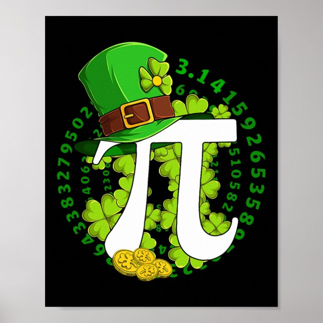 St Patricks Day Happy Pi Day Math Science Irish Sh Poster (Front)