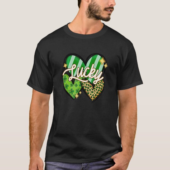 St Patricks Day happy Shenanigans shamrock lucky h T-Shirt (Front)