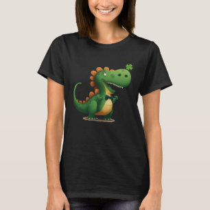 St Patricks Day happy Shenanigans shamrock TRex Di T-Shirt
