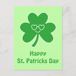 St. Patrick's Day Happy Smile Shamrock Clover Post Postcard
