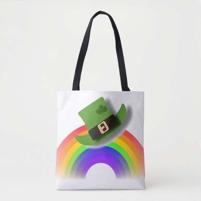 St Patricks Day Hat and Rainbow Tote Bag (Front)