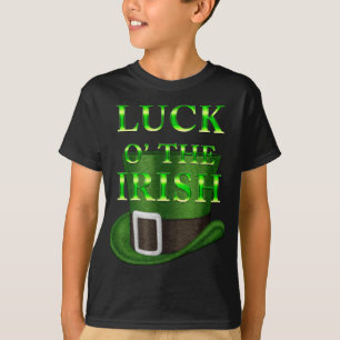 St. Patrick's Day Hat Boys Black T shirt