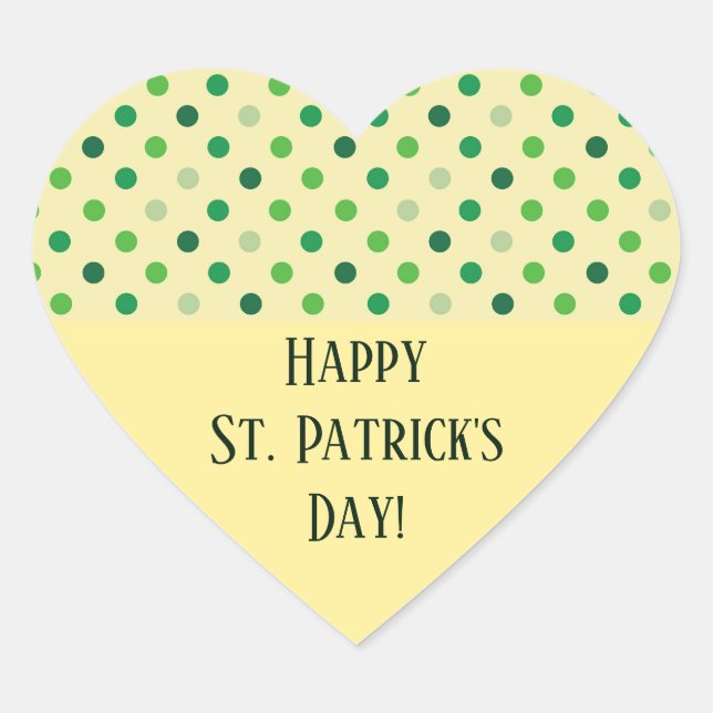 St Patricks Day Heart Heart Sticker (Front)