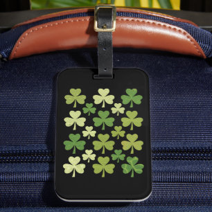 St Patrick's Day Heart Lucky Clover Shamrock Luggage Tag