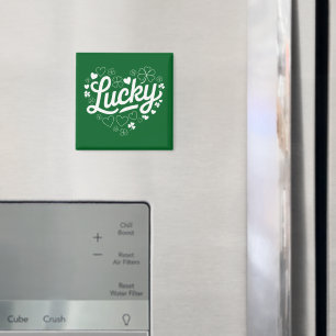 St Patrick's Day Heart Lucky Clover Shamrock  Magnet