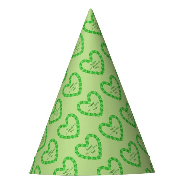 St Patrick's Day Heart Party Hat (Front)