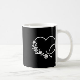 St Patricks Day Heart Shamrock Stethoscope Nurse D Coffee Mug