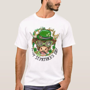 ST Patrick's Day Highland Cow Western Cow T-Shirt