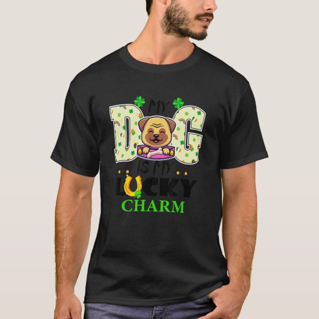 St Patricks Day His And Hers My Dog Is My Lucky Ch T-Shirt (Front)