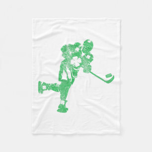 St Patricks Day Hockey Irish Boys Saint Paddy#39;s Fleece Blanket