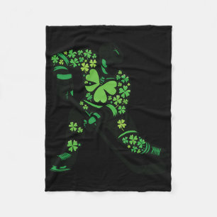 St Patricks Day Hockey Player - Shamrock Spirit Sp Fleece Blanket